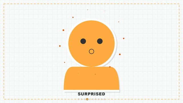 Flat vector character icons showing sad sleepy and excited emotions