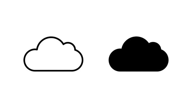 Simple black and white cloud icons