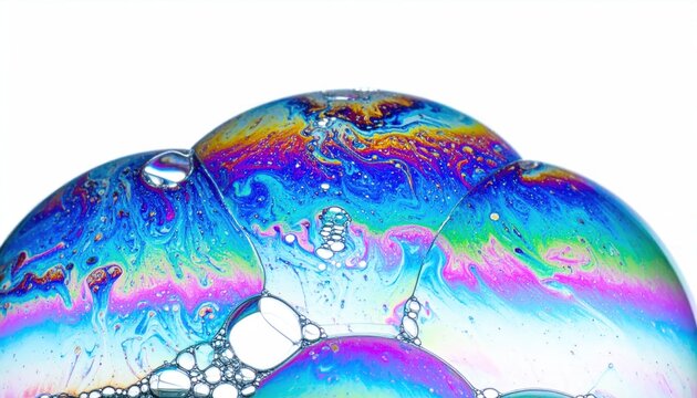 Vibrant colorful bubble iridescent rainbow.