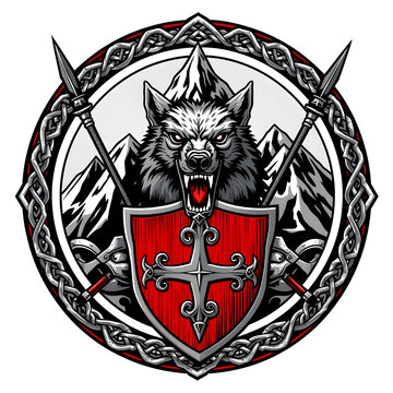 Wolf Crest Symbol Design Logo