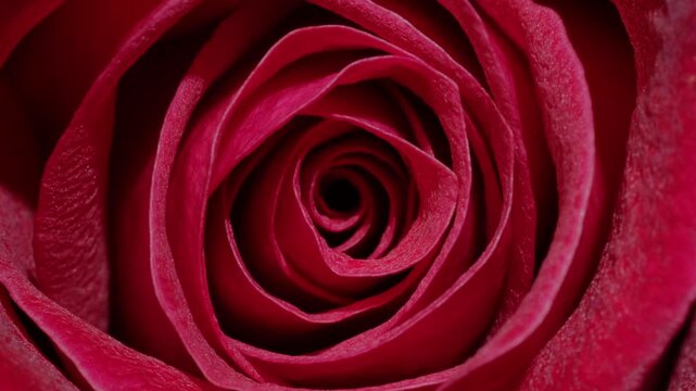 Beautiful rose flower blooming time lapse isolated on black background.