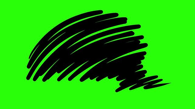 paint scribble transition on green screen background animation