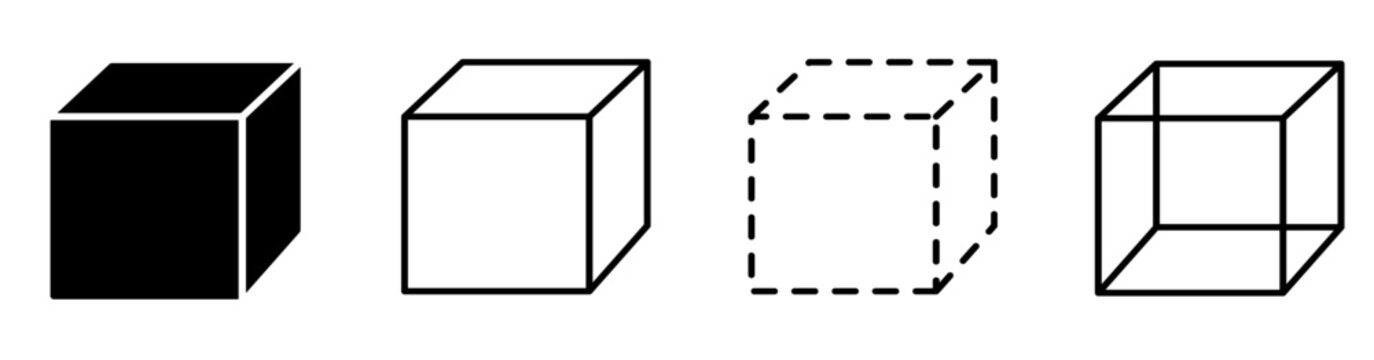 3Dキューブ立方体ボックス箱のアイコン