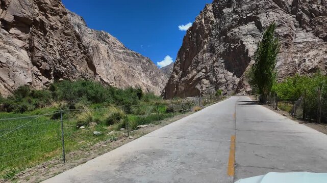 Tasha Ancient Road through the remote mountains of Xinjiang, China