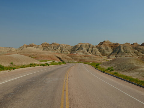 Highway 240 traversing through the Badlands of South Dakota