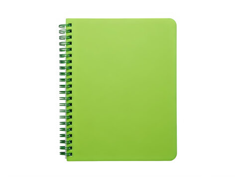 Green spiral notebook with pen