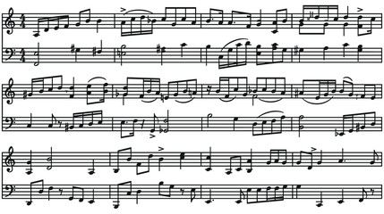 Fototapeta premium Musical notation sheet featuring classical staff lines and complex notes.