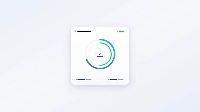 Wireframe radial goal progress rings with target checkmark