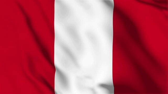 Peru waving flag animation loop, seamless and vibrant, ideal for patriotic visuals, videos, and presentations