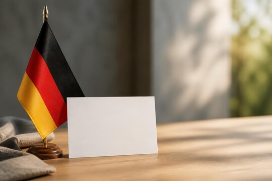 German desk flag with blank card