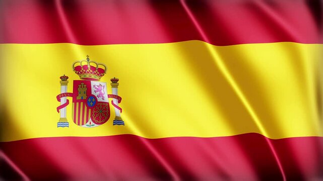 Spain Flag Animation Loop &ndash; A smooth, seamless animation of the Spanish flag waving continuously
