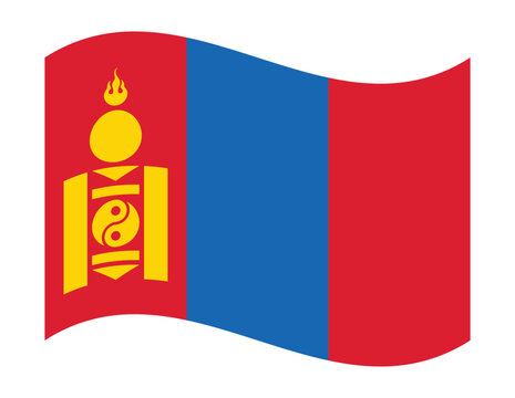 Waving flag of mongolia
