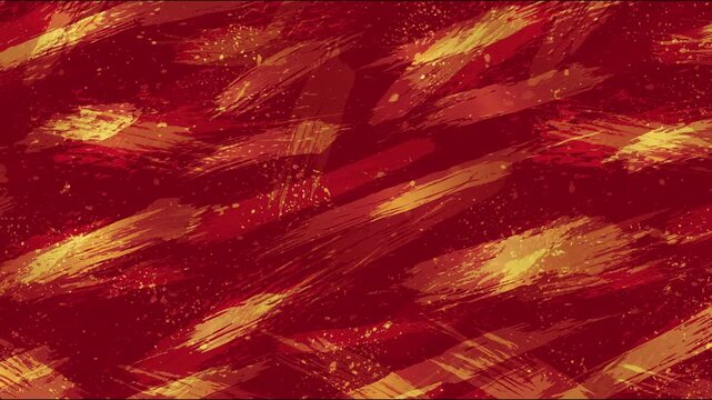 Festive Deep Crimson And Gold Abstract Grunge Background With Random Flat Brush Strokes For Royal Celebrations And Holiday Videos