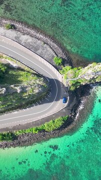 Maconde Viewpoint In Port Louis Mauritius Island Mauritius. Powerful Landscape Of The Vehicles In A Famous Road . Beach Landscape. Summer Backgrounds. Port Louis Mauritius Island.
