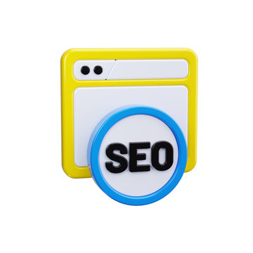 SEO 3d render icons