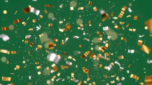 Celebration glitter sparkles green screen confetti overlay Loop