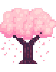 pixel art of cherry blossom tree © Mommidhi