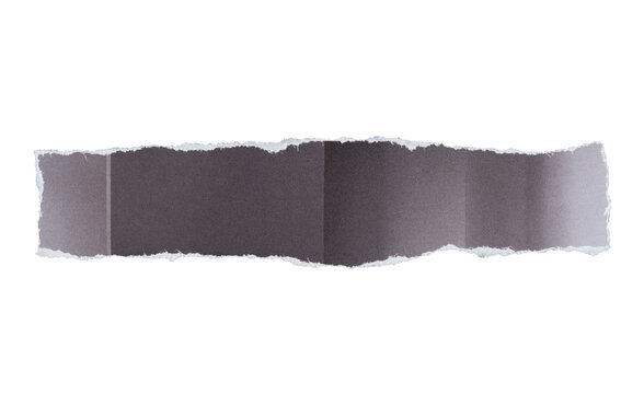 piece of blank grey texture background torn and ripped on transparent background. document frame design