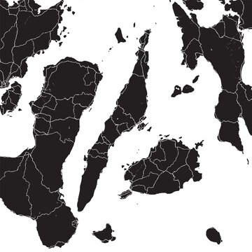 Vector Street Map of Cebu Philippines Black and White Minimalist City Road Map