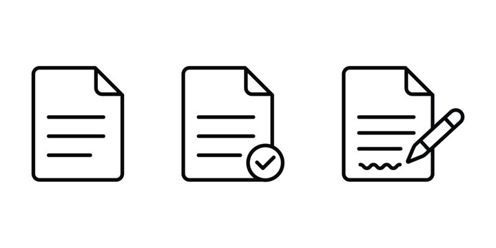 Document file icon. Text page symbol. File document sign. Simple pictogram for paper, report, form, article and document management interface design. EPS 10