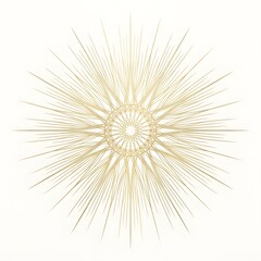 Fototapeta premium A minimalist, flat design illustration of a sunburst with alternating long and short rays in bright yellow, orange, and gold, clean edges, ultra-high resolution (8k), vivid flat colors, graphic art st