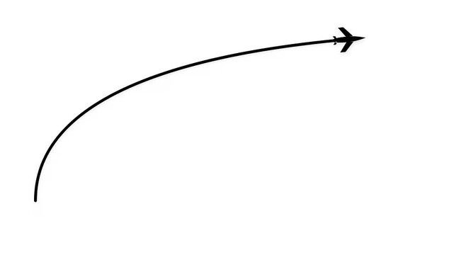 Airplane Flying and Turning - Motion Graphic Animation