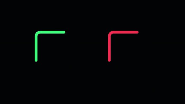 Animated sequence of checkmarks and cross marks appearing and disappearing in green and red outlines. Three different speeds. Dynamic graphic elements for visual feedback and status indicators.
