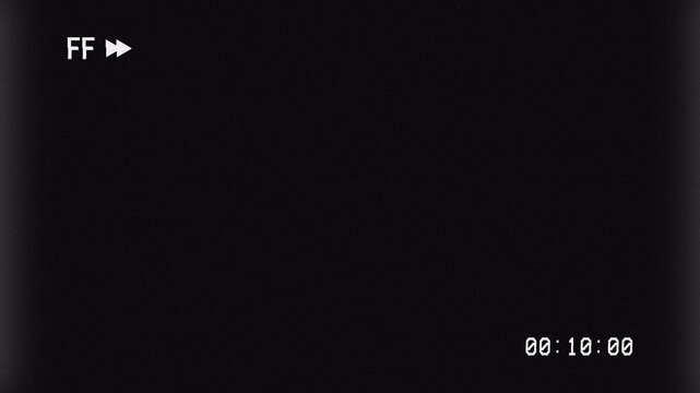 Old damaged vhs fast forward effect with scrolling timecode. 4K video with Alpha channel