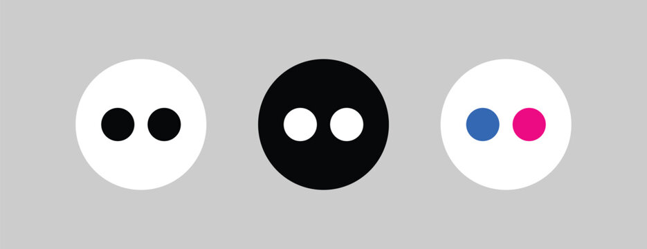 Two Dots Circle Icon Set Vector Graphic for Social Media and UI Design