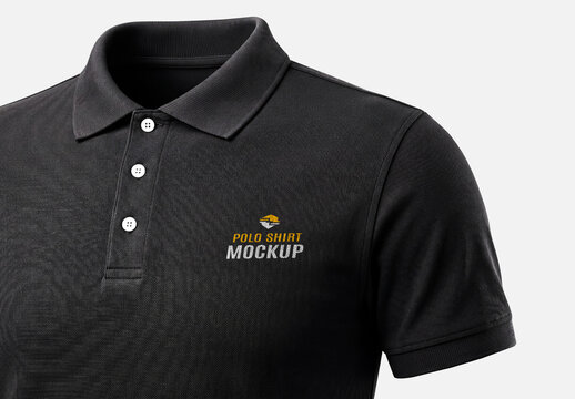 Black Polo T-Shirt Mockup Template