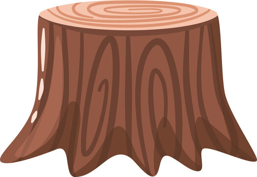 Tree Stump on Isolated Background