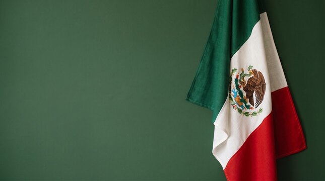 Mexican flag on wall for mexican independence day celebration