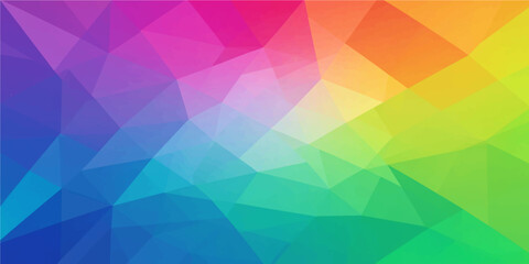 Obraz premium Vibrant rainbow low poly abstract geometric background vector artwork for modern creative digital backdrop design
