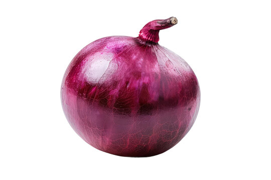 Fresh whole red onion isolated on white background