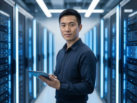 Engineer Managing Digital Asset Protection and Content Watermarking