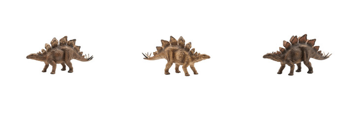 Set Brown Stegosaurus Dinosaur Toy Plastic Model Figure Prehistoric Animal Jurassic Monster Isolated Wild Creature Cutout Graphic Presentation Design Element Object Collection Clip Art © Rama
