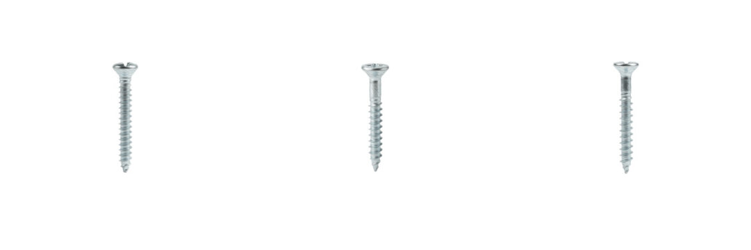 Silver Metal Screw Set Steel Wood Screws Fastener Hardware Threaded Nail Isolated Transparent PNG Clipart Graphic For Construction Carpentry DIY Design