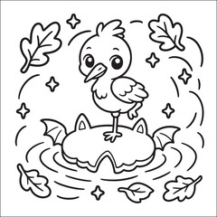 Obraz premium Halloween coloring page vector illustration with pumpkin, witch hat, and spooky haunted house, line art design for kids and adults