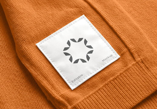 Clothing Label Mockup on Fabric