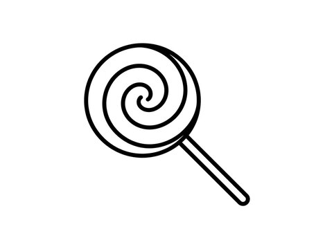 Simple lollipop with spiral candy on stick