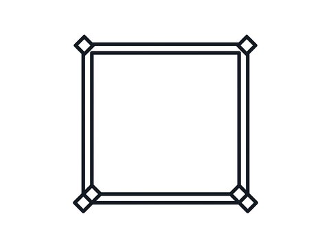 Minimalist geometric frame with diamond corners vector illustration