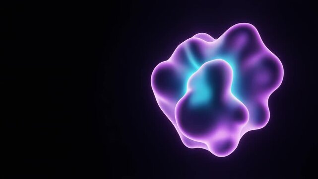 A luminous spherical core emits rhythmic concentric energy pulses expanding into darkness as tiny particles respond to each wave &mdash; electric cyan and violet form a mandala-like cinematic design.