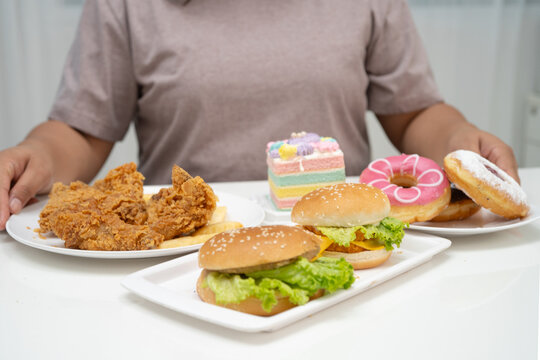 Junk food no good health eating for diet.