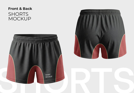 Shorts Mockup Front and Back View