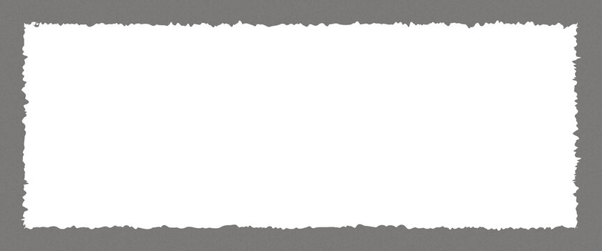 Torn paper frame background. White blank sheet wallpaper with jagged edges. Ripped grunge element bundle for poster, text box, banner. Vector backdrop