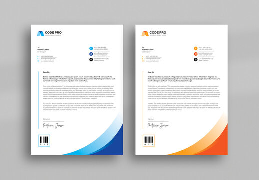 Clean Letterhead Design Layout