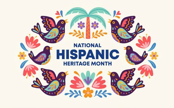 National hispanic heritage month greeting card design
