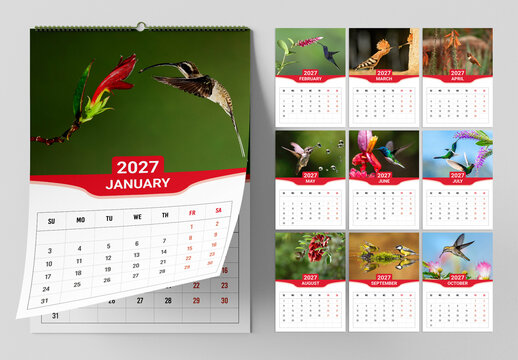 Wall Calendar 2027 Layout