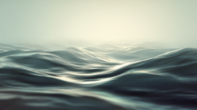 A serene view of gentle ocean waves under soft light, capturing the tranquility and beauty of nature's water surface.