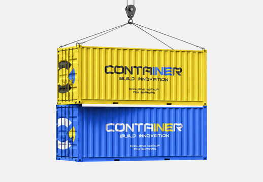 Hanging Shipping Container Mockup
